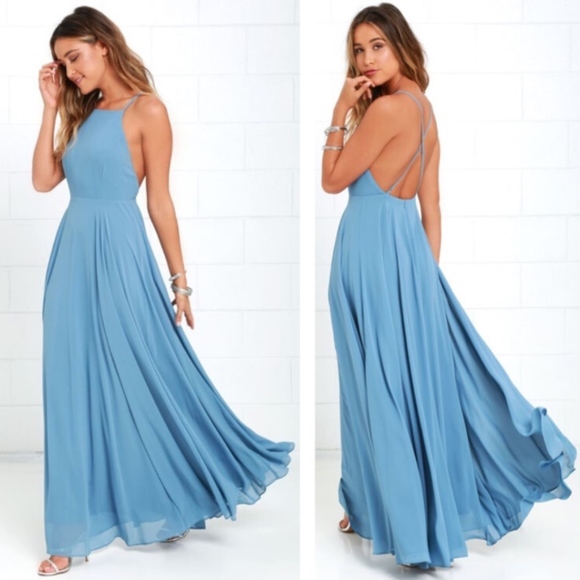 Lulus Dresses & Skirts - NEW Lulu's | Mythical Kind of Love Blue Maxi Small